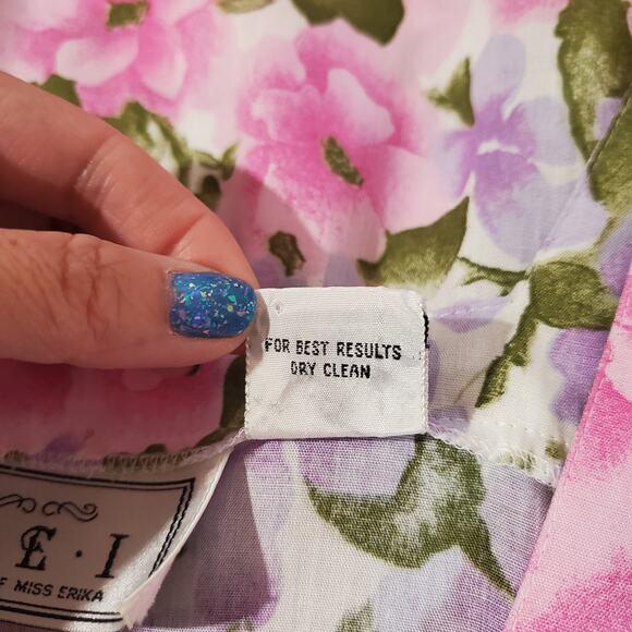 Miss Erika MEI Vtg 90s Y2K Floral Cottage Fairy Tie Back Romper Womens Size M - Picture 8 of 9